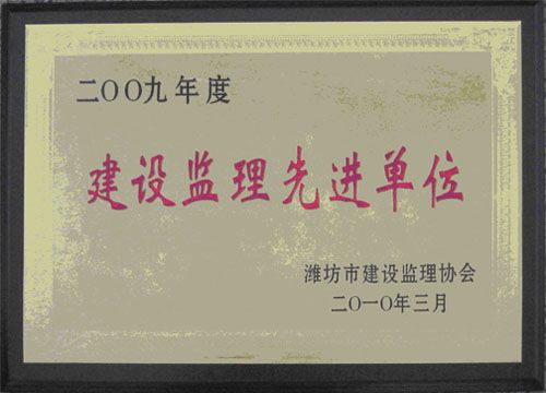 点击查看详细信息<br>标题：2009年度建设监理先进单位 阅读次数：5100