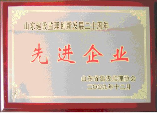 点击查看详细信息<br>标题：山东建设监理创新发展二十周年先进企业 阅读次数：5484